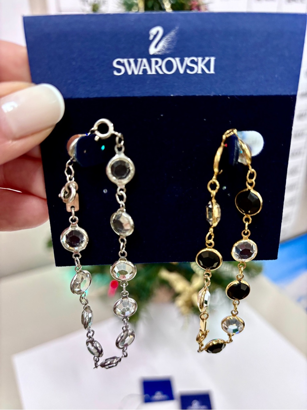 Vintage Swarovski "Puzzle" Ruby Red Crystal Oval Drop Hoop Earrings Silver Tone